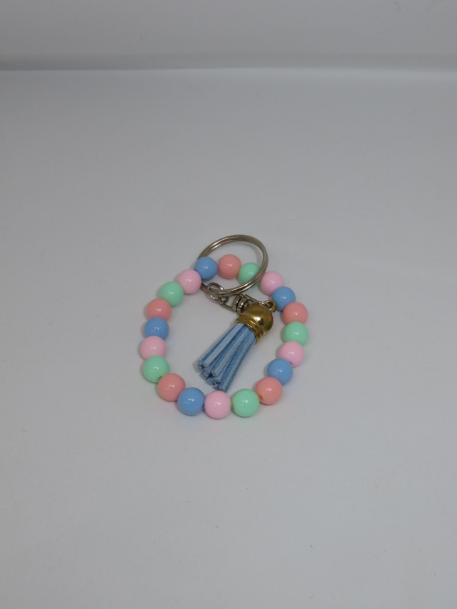 Porte clés bracelet pastel