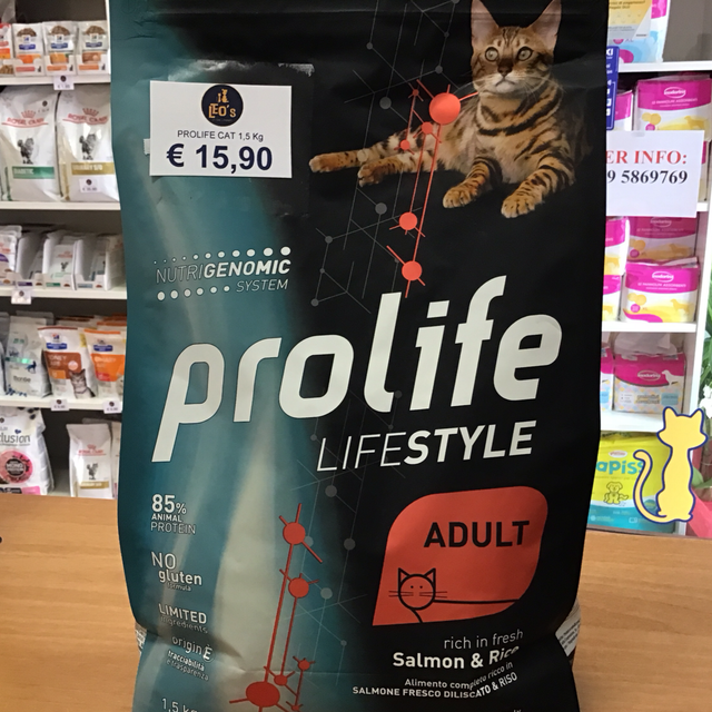 PROLIFE CAT LIFESTYLE ADULT SALMONE E RISO 1,5KG 