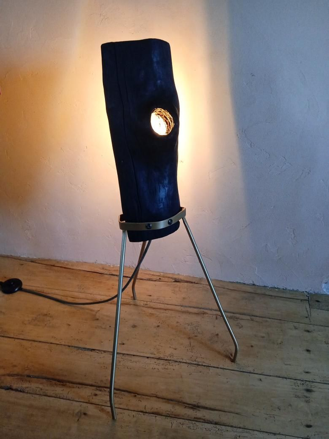 Lampe bois et métal 