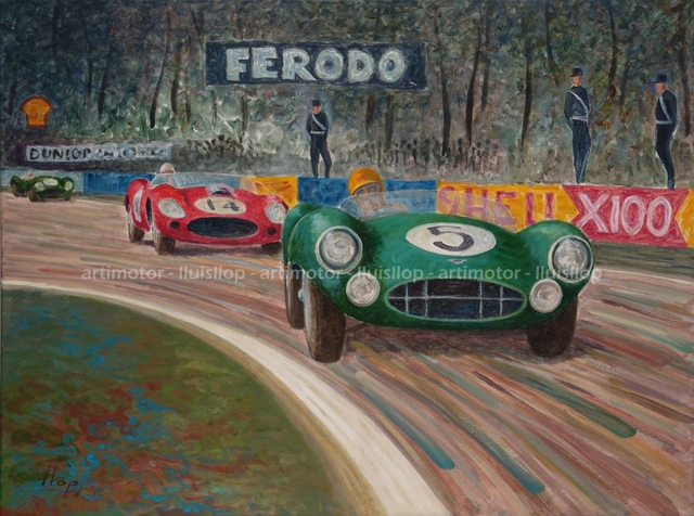 Artimotor pintura original canvas 60x80 / Shelby-Salvadori (Aston Martin DBR1 1959)