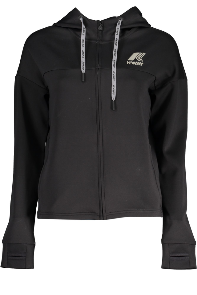 K-WAY FELPA CON ZIP DONNA NERO