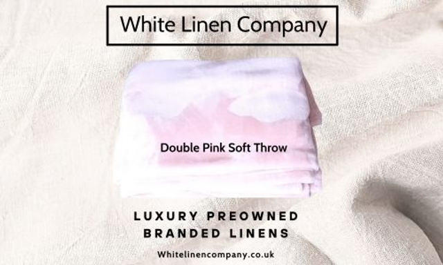 JOHN LEWIS - Pink Fleecy Soft Ribbed Blanket Rug Throw - Pink