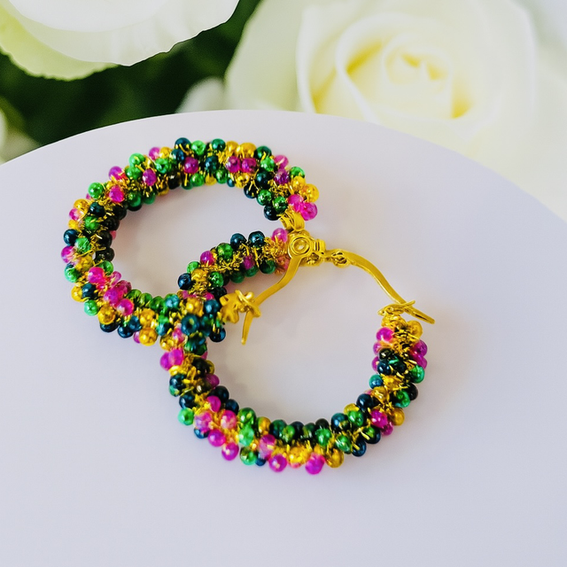 Fiësta Hoops – Kleurrijke Handgemaakte Statement Oorbellen