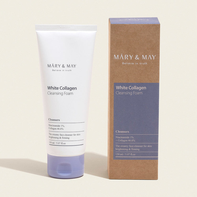 MARY&amp;MAY White Collagen Cleansing Foam   