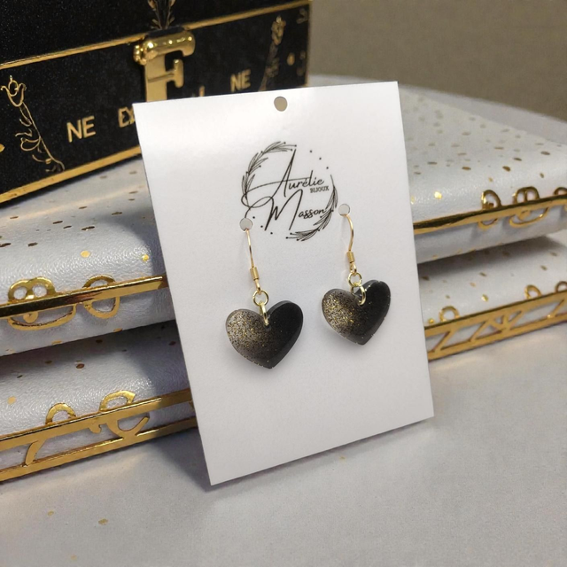 Boucles d'oreilles "Black Heart"