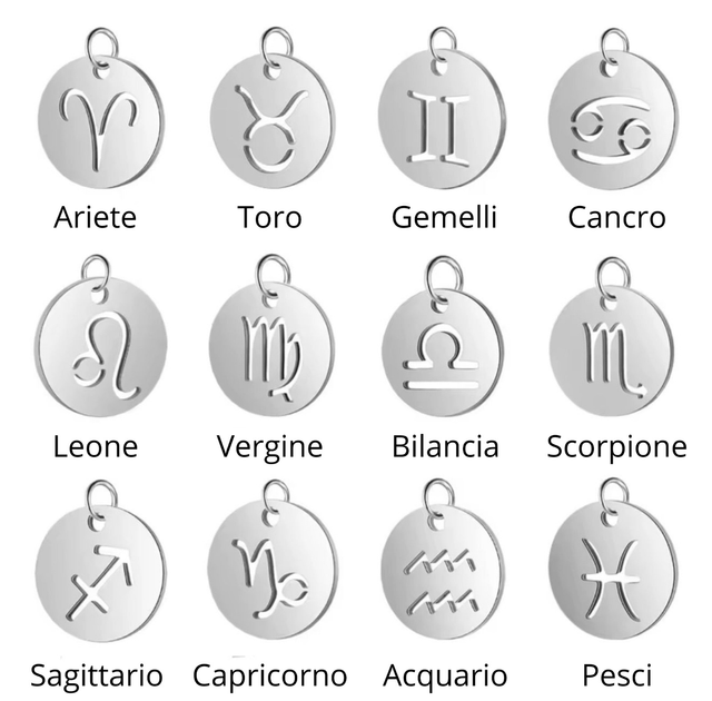 Charm segno zodiacale intagliato 
