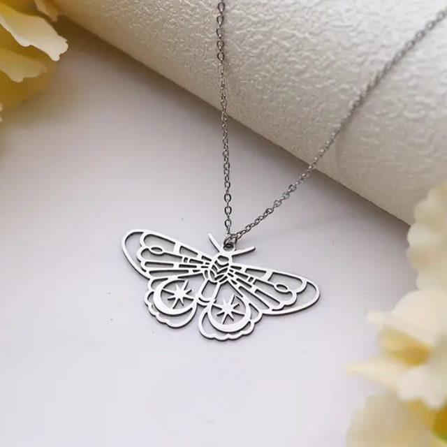Celestial moth necklace