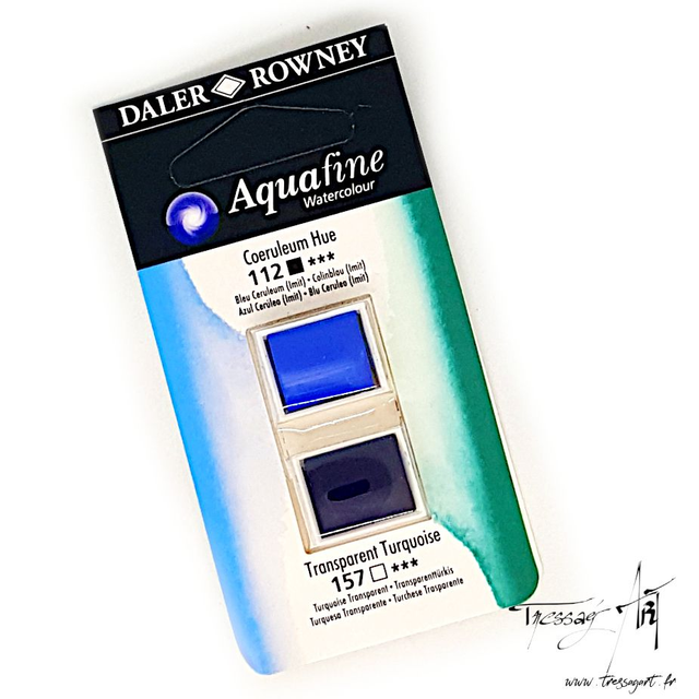 DALER ROWNEY - AQUARELLE DEMI-GODETS par 2 - BLEU 112 &amp; 157 - CA002112