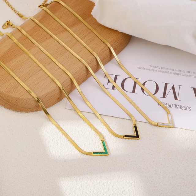 Geo V Shape Stainless Steel Necklace