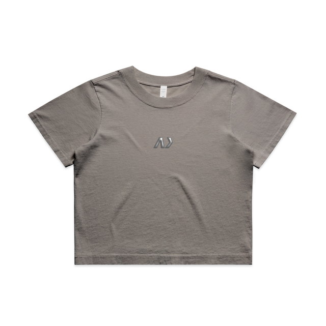 Woman’s Crop Faded Heavy T - Grey 