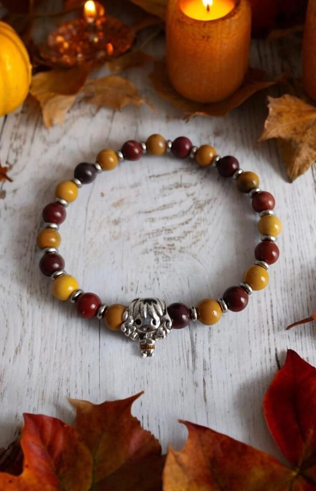 Bracelet Pandolith Jaspe Mokaite (Courage, Détermination ,Confiance en soi)