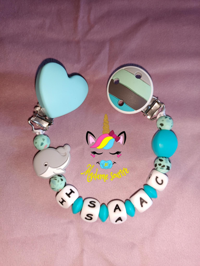 Attache doudou Baleine 