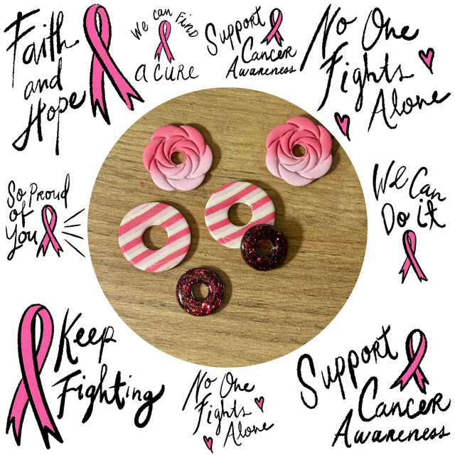 Trio de charms Octobre Rose 🎀