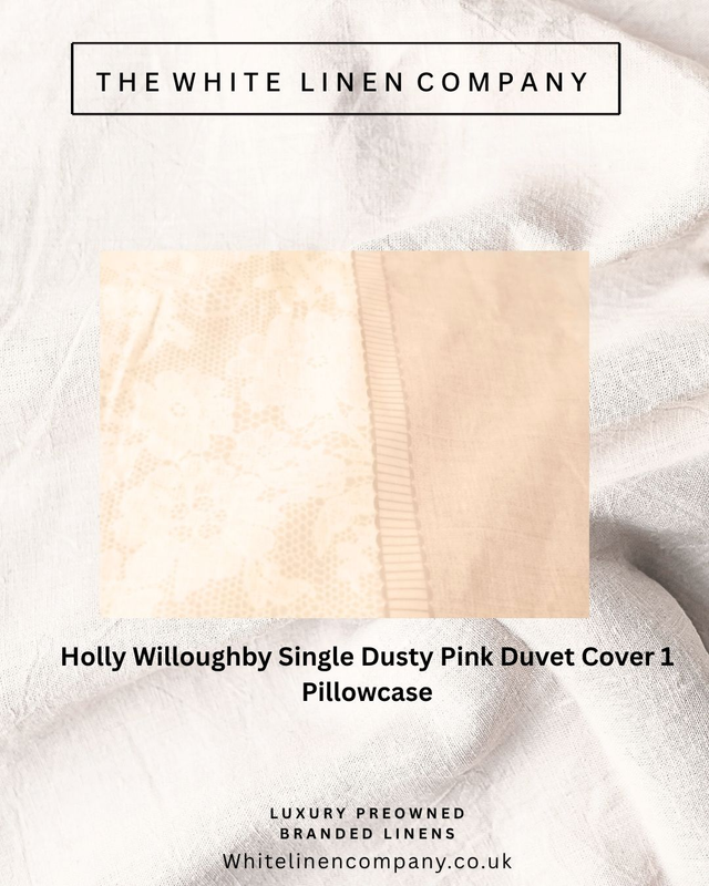 Holly Willoughby - Pink Floral 100% Cotton Single Duvet Cover 2 Pillowcases