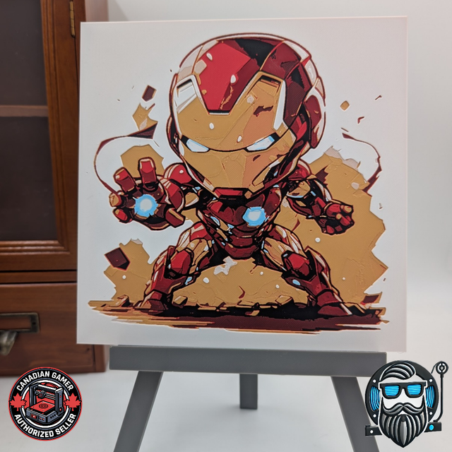 Tableau décoratif 3D Hueforge – Héros high-tech style chibi – PLA 200 x 200 mm