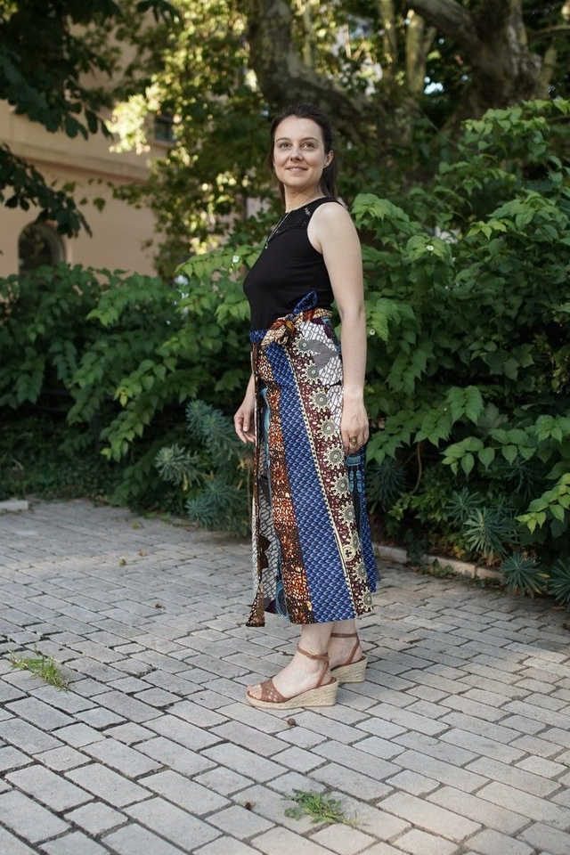 Jupe NGAPAROU - Patchwork coton wax