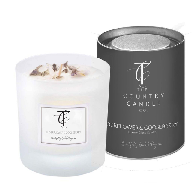 Elderflower &amp; Gooseberry Glass Candle