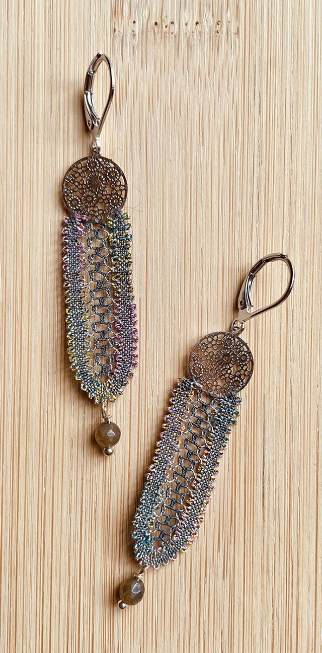 Boucles d’oreilles longues - bleu