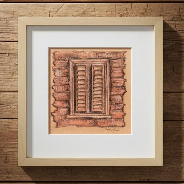 Pastel kraft - case créole - Jalousie #5