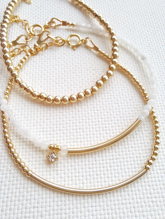 ALBA gold-filled - pierre de lune - bracelet