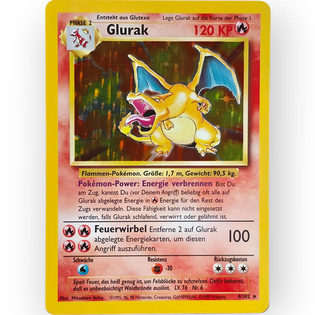 Glurak Holo 4/102 | Basis Set | Deutsch | Excellent (EX)