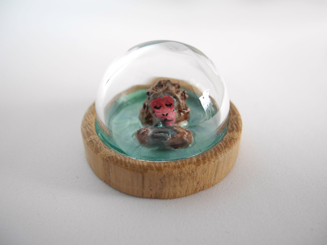 Snow monkey in a hot spring - miniature pendant for Japan enthusiasts