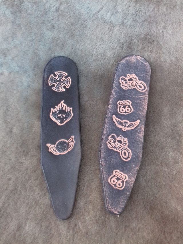 Marque pages en cuir style biker