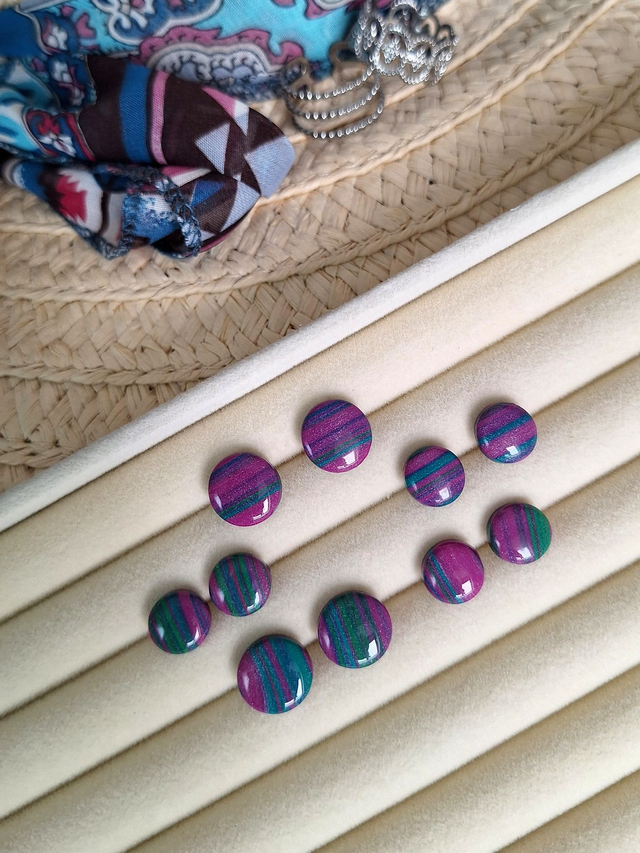 Pia - Rayée violet et vert