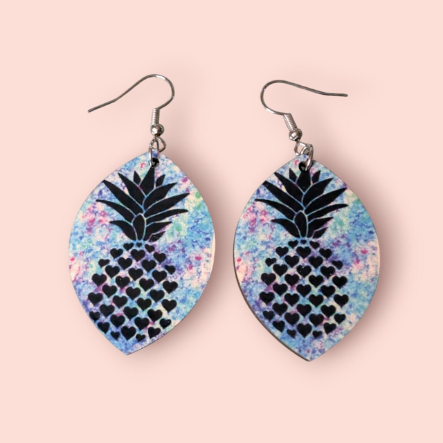 N°18 Boucles d'oreilles rugby fantaisie hypoallergénique  