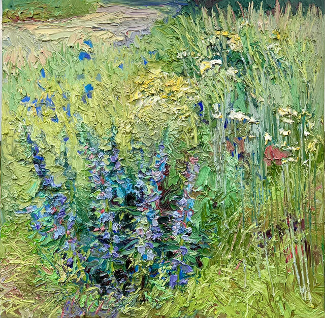 „Nachmittagsstille“ – Öl auf Leinwand, 80 × 80 cm, 2025 | Afternoon Silence