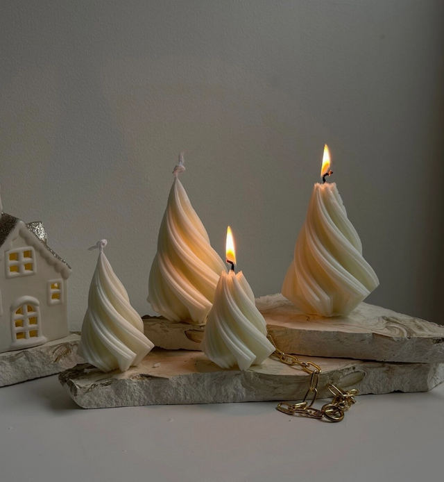 Christmas Tree Candles - White