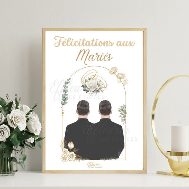 Affiche Mariage - Félicitations aux mariés