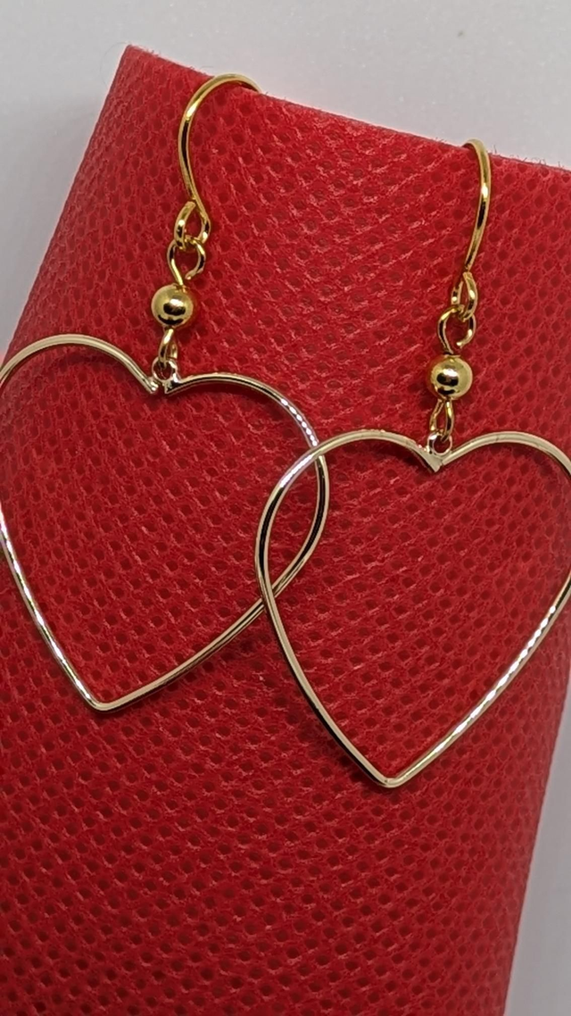 24k Gold Plated Heart Earrings 