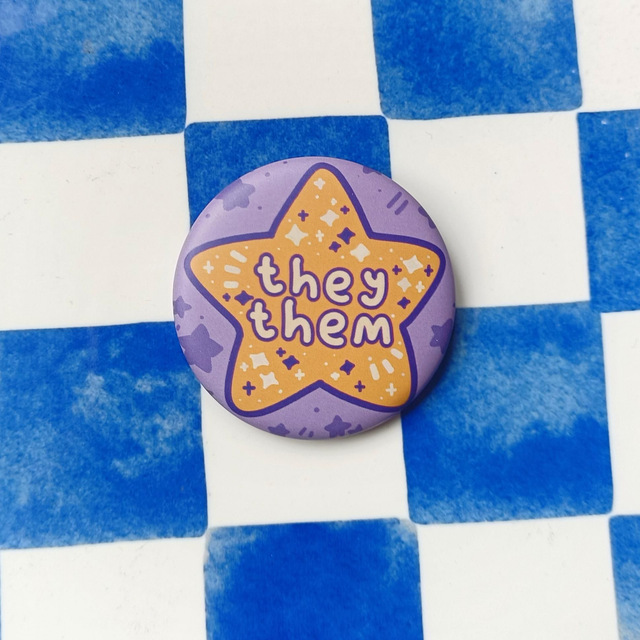 pronoun button pins - thems