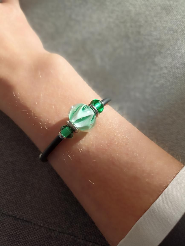 Bracelet en perles vertes 