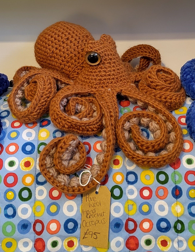 Crochet crafts - Pure wool hand crochet Octopus