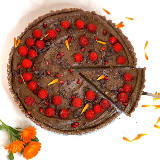 Tarta de chocolate sin gluten sin azúcar, vegana