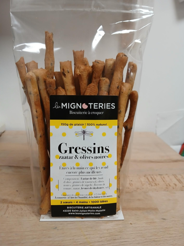 Gressins zaatar et olives noires