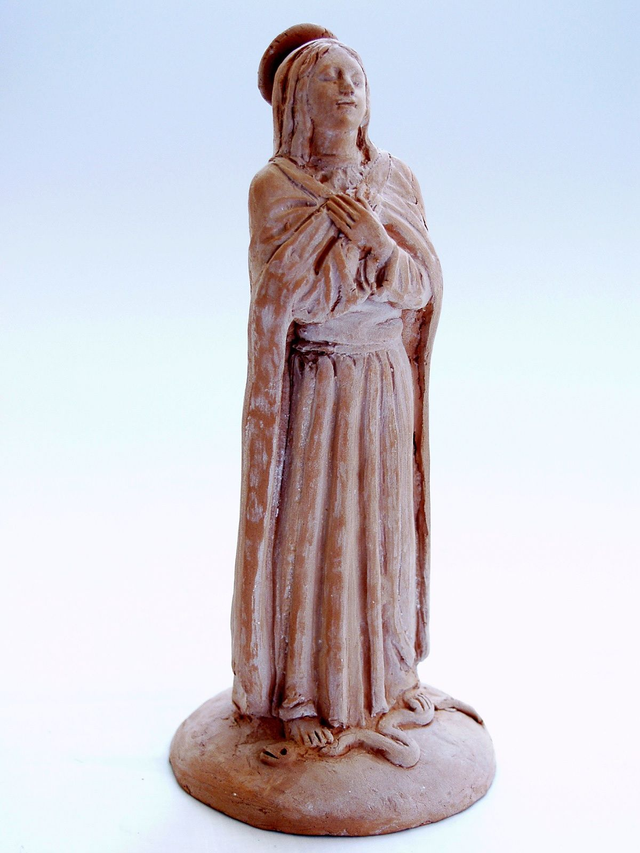 Madonna praying, maximum 5 pieces in the world, terracotta sketch monument
