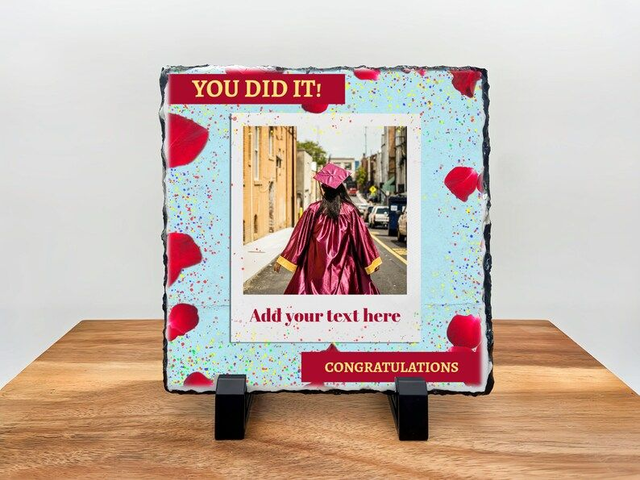 Personalised Slate Tile - Custom Rock Slate - Graduation