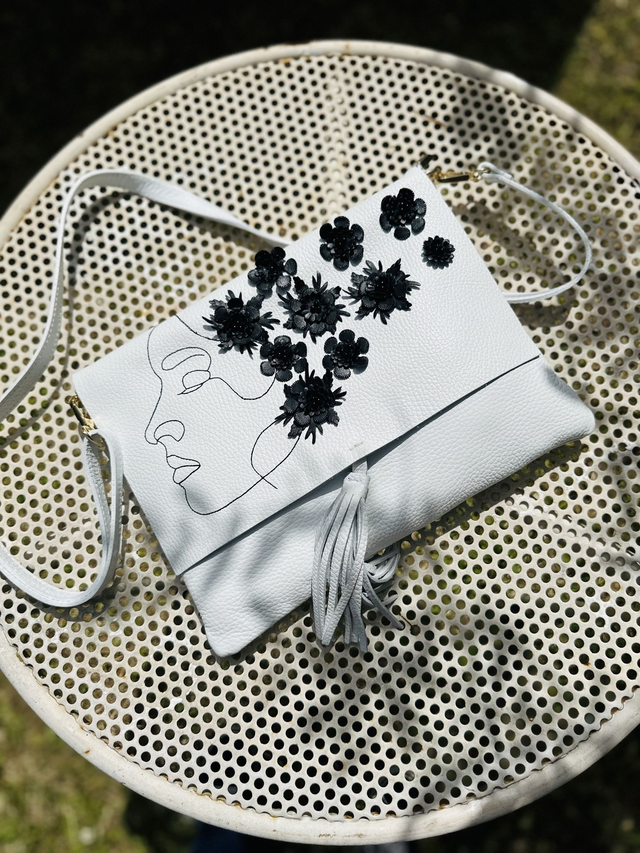 Borsa EMBRODERY Black Flower
