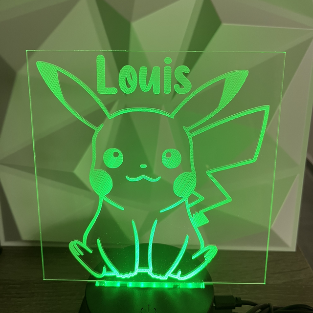 Lampe led acrylique Gravure personnalisée 