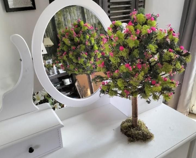 Arbre naturel stabilisé et sa mousse d'Islande naturelle 45 cm sans entretien