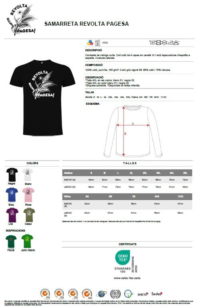 Samarreta Revolta Pagesa Rosa