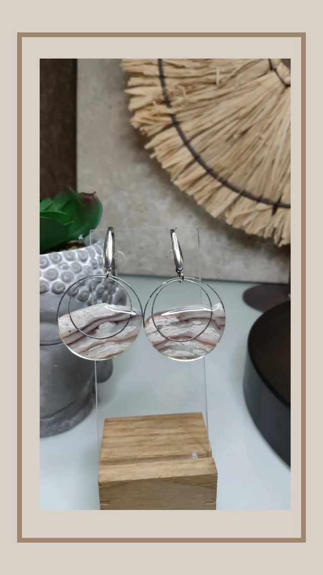 Boucles d&#039;oreilles &quot;la naturelle&quot; double rond 