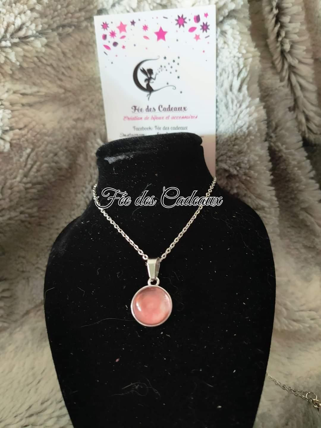 Pendentif "Little Rock" Quartz Fraise 