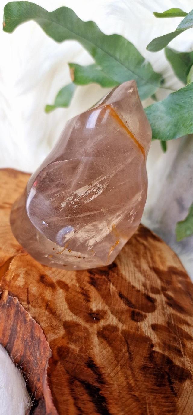 Smokey Quartz with Golden Healer inclusions Flame 