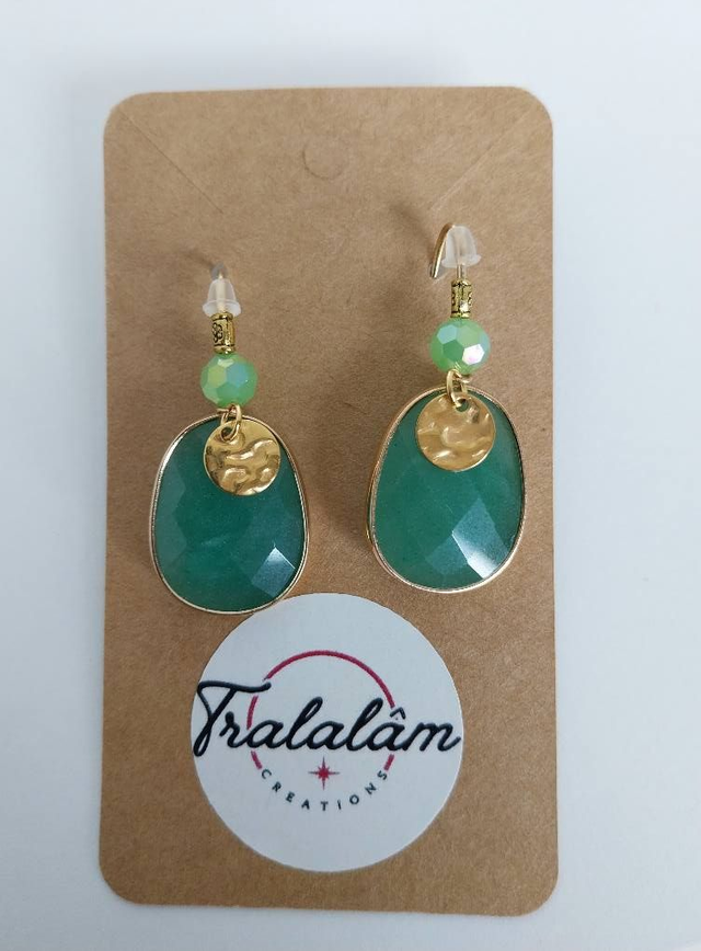 ✨Boucles d’oreilles &quot;aventurine sequins&quot;✨