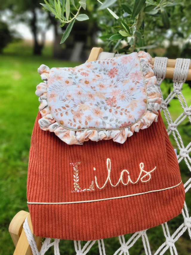 Sac à dos terracota fleurs domitille 🌸