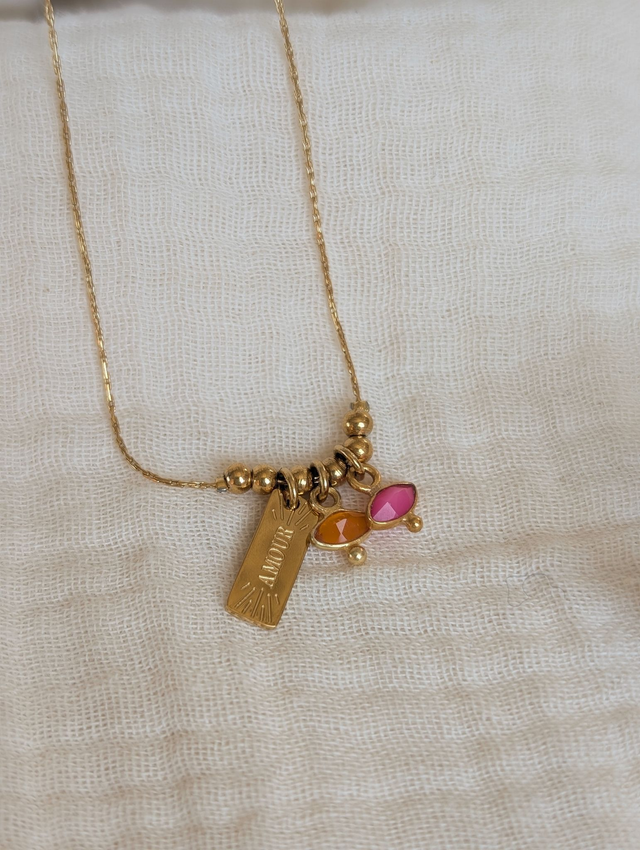 Collier AMOUR oeil facetté